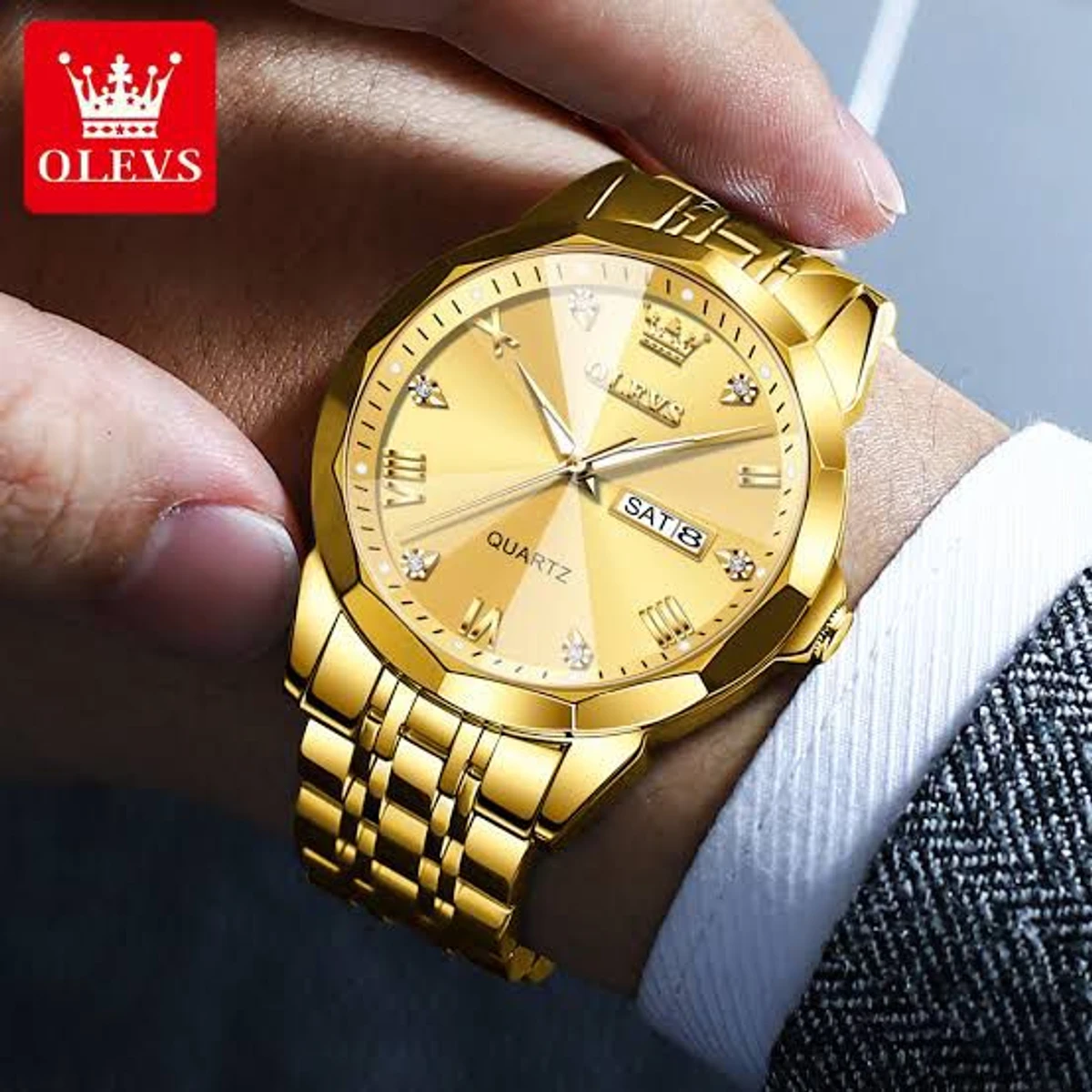 OliveZ নতুন ডিজাইনের পুরুষদের জন্য ঘড়ি GOLDEN