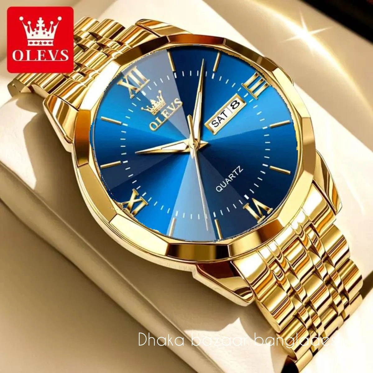 OLIVESZ নতুন ডিজাইনের পুরুষদের জন্য ঘড়ি GOLDEN BLUE