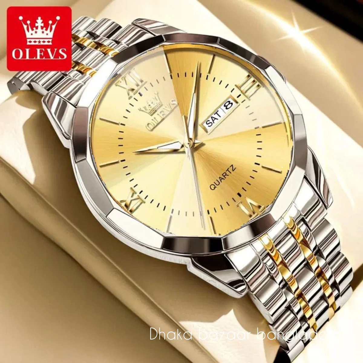 OLIVESZ নতুন ডিজাইনের পুরুষদের জন্য ঘড়ি SILVER GOLDEN GOLDEN