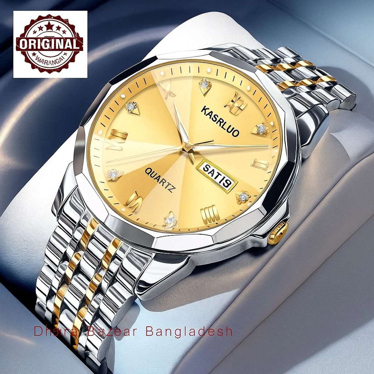 KAS MAN নতুন ডিজাইনের পুরুষদের জন্য ঘড়ি SILVER GOLDEN GOLDEN