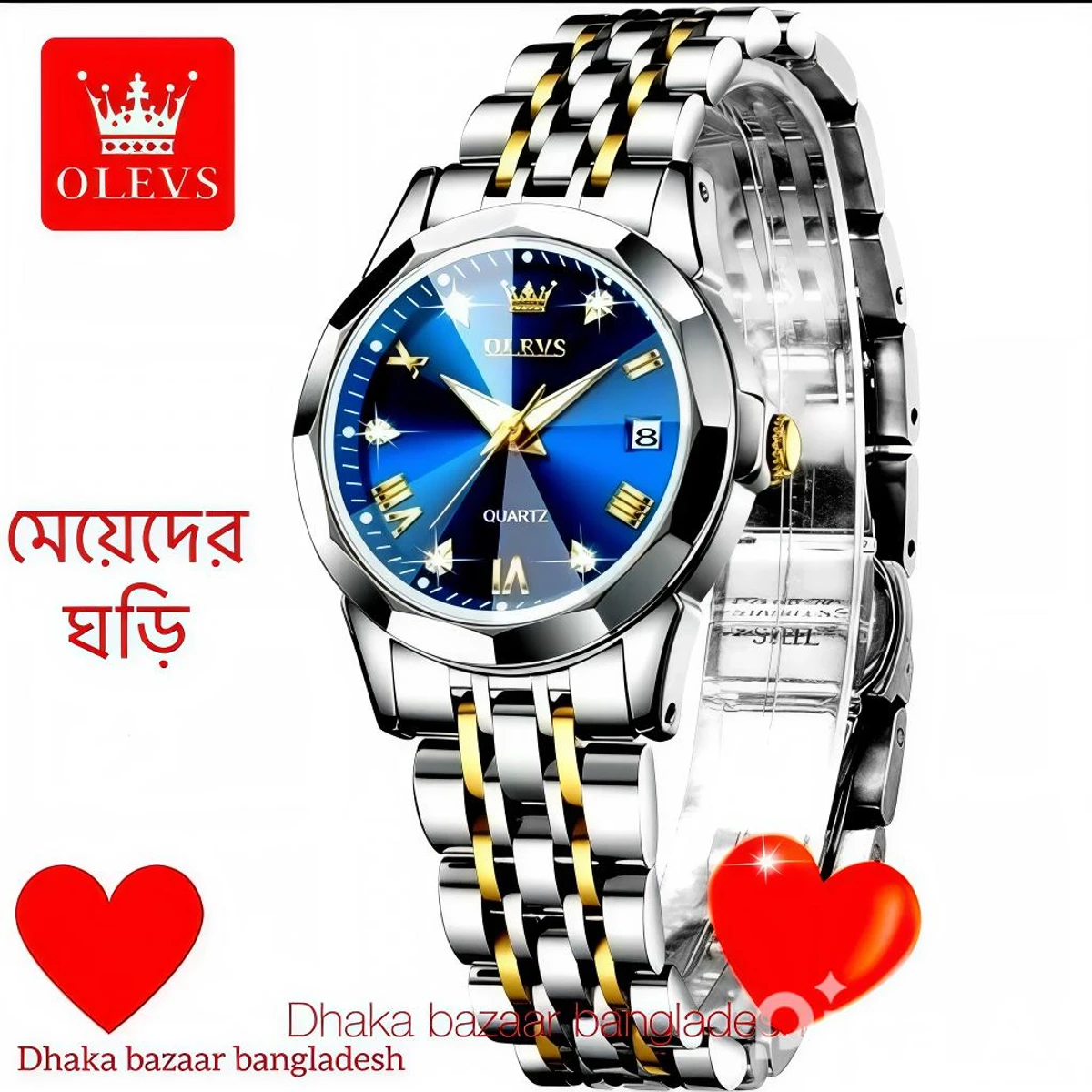 WOMAN OLIVES 81999 নতুন ডিজাইনের মেয়েদের জন্য ঘড়ি SILVER GOLDEN BLUE