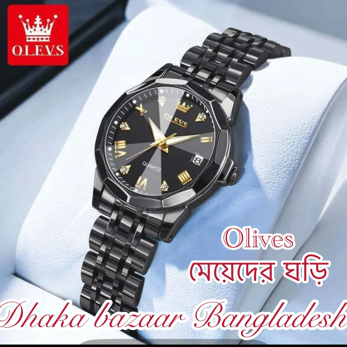 WOMAN OLIVES 81999 নতুন ডিজাইনের মেয়েদের জন্য ঘড়ি BLACK