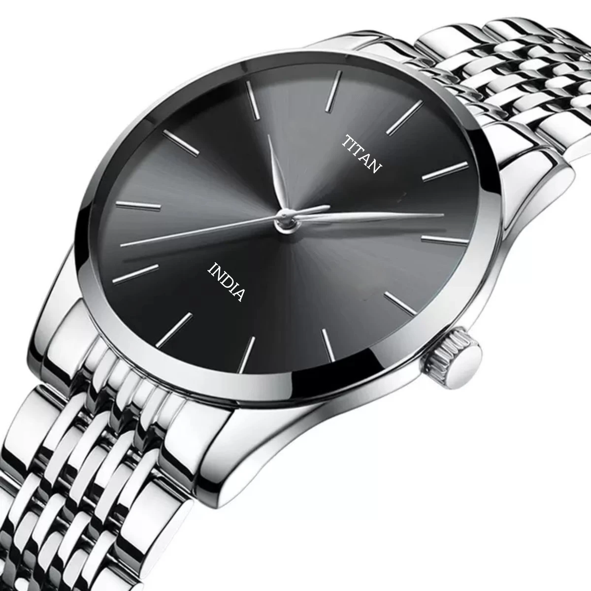 MARK ON THE নতুন ডিজাইনের পুরুষদের জন্য ঘড়ি  SILVER BLACK