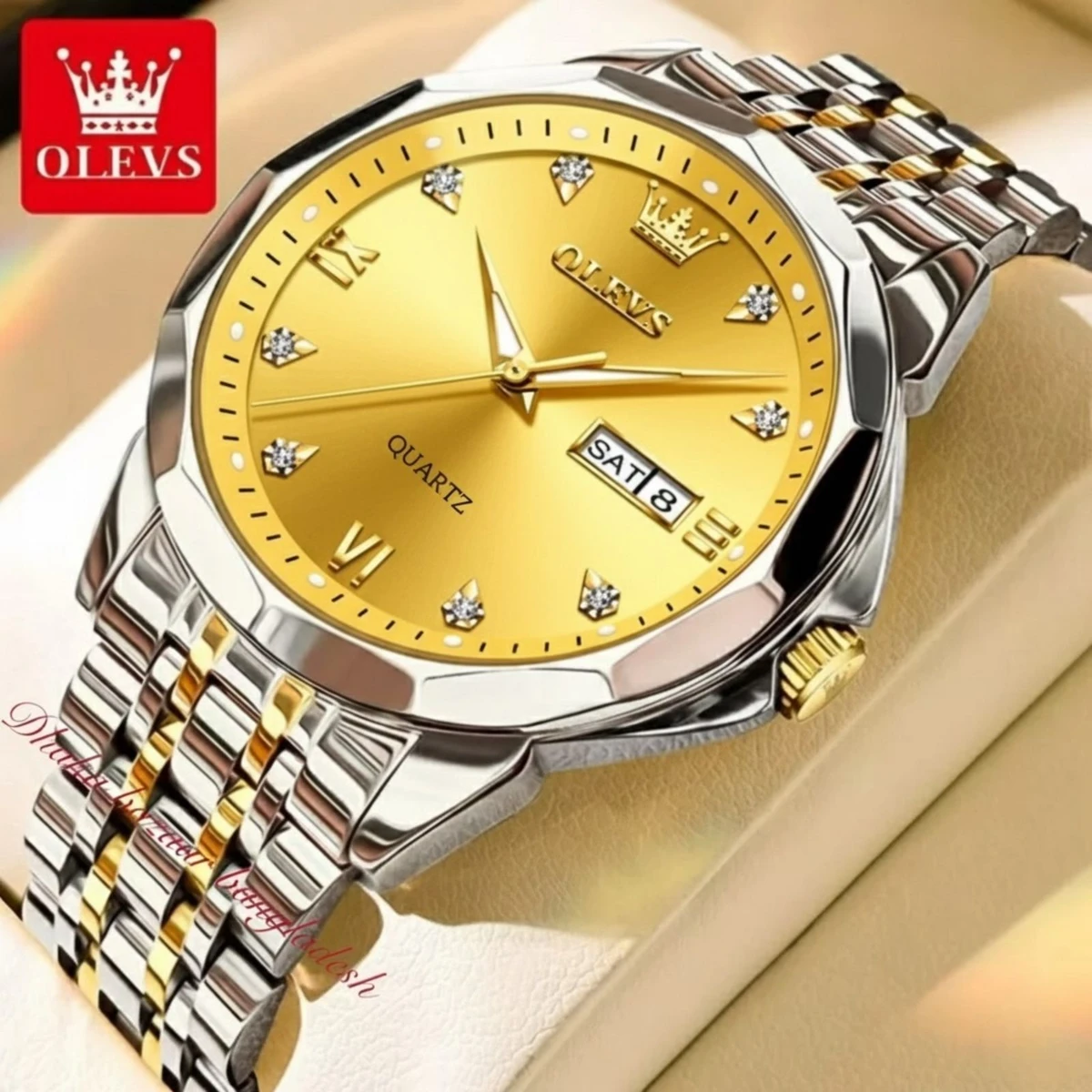 OliveZ নতুন ডিজাইনের পুরুষদের জন্য ঘড়ি SILVER GOLDEN GOLDEN