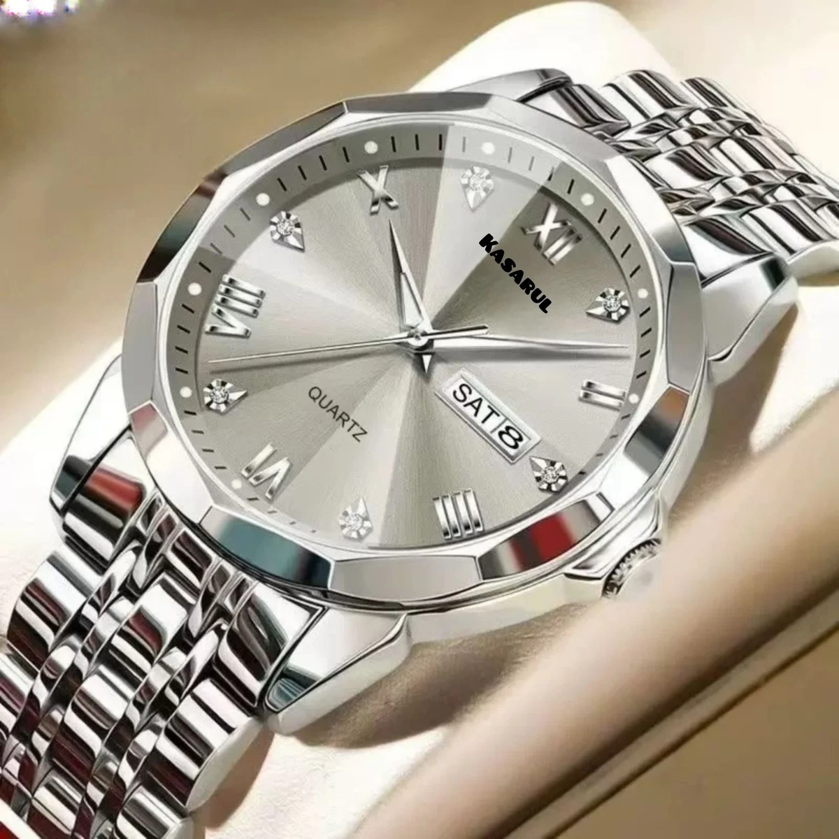 KAS MAN নতুন ডিজাইনের পুরুষদের জন্য ঘড়ি WHITE 2