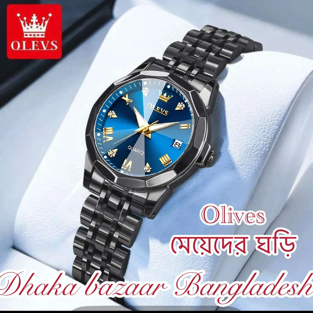 WOMAN OLIVES 81999 নতুন ডিজাইনের মেয়েদের জন্য ঘড়ি BLACK BLUE