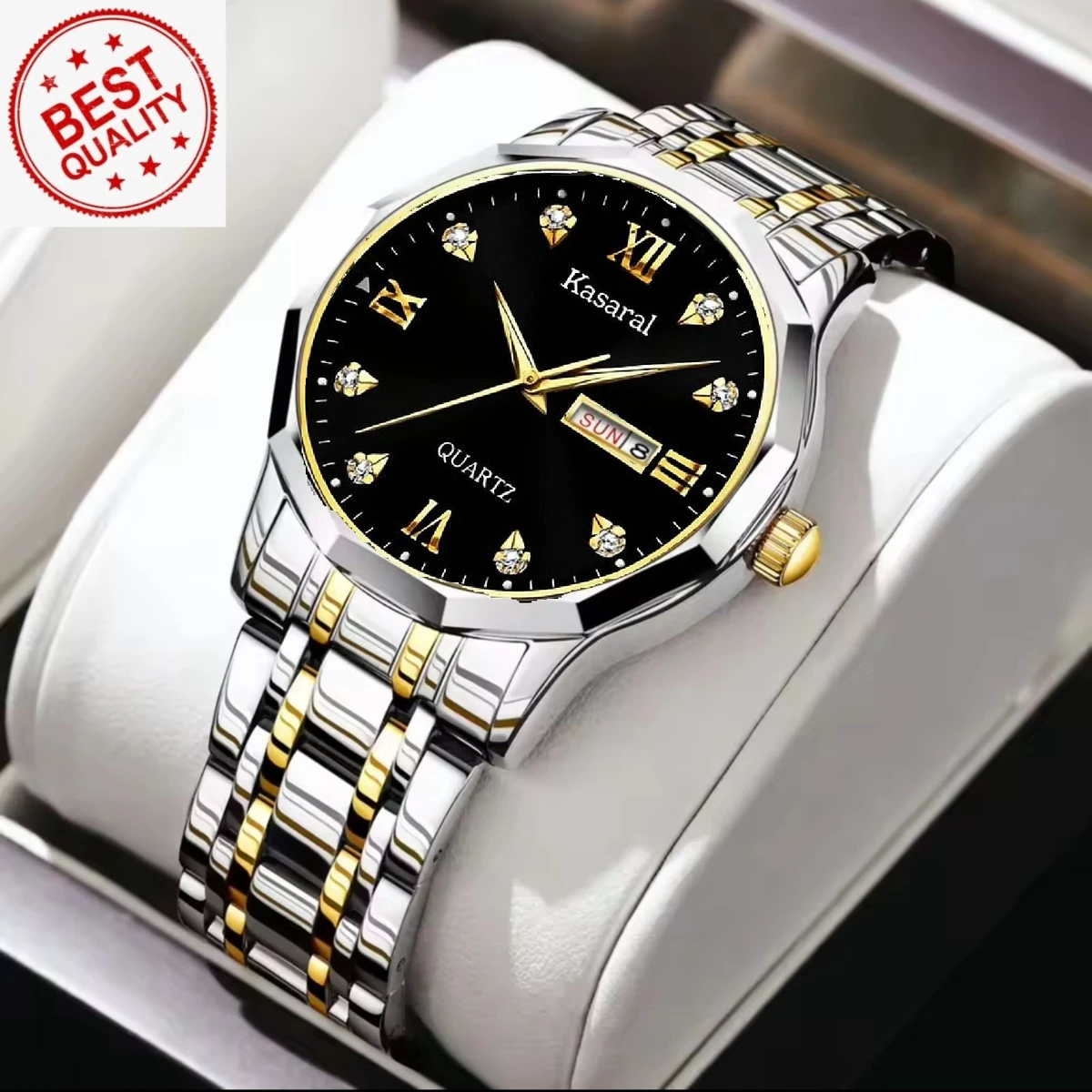 KAS MAN নতুন ডিজাইনের পুরুষদের জন্য ঘড়ি SILVER GOLDEN BLACK